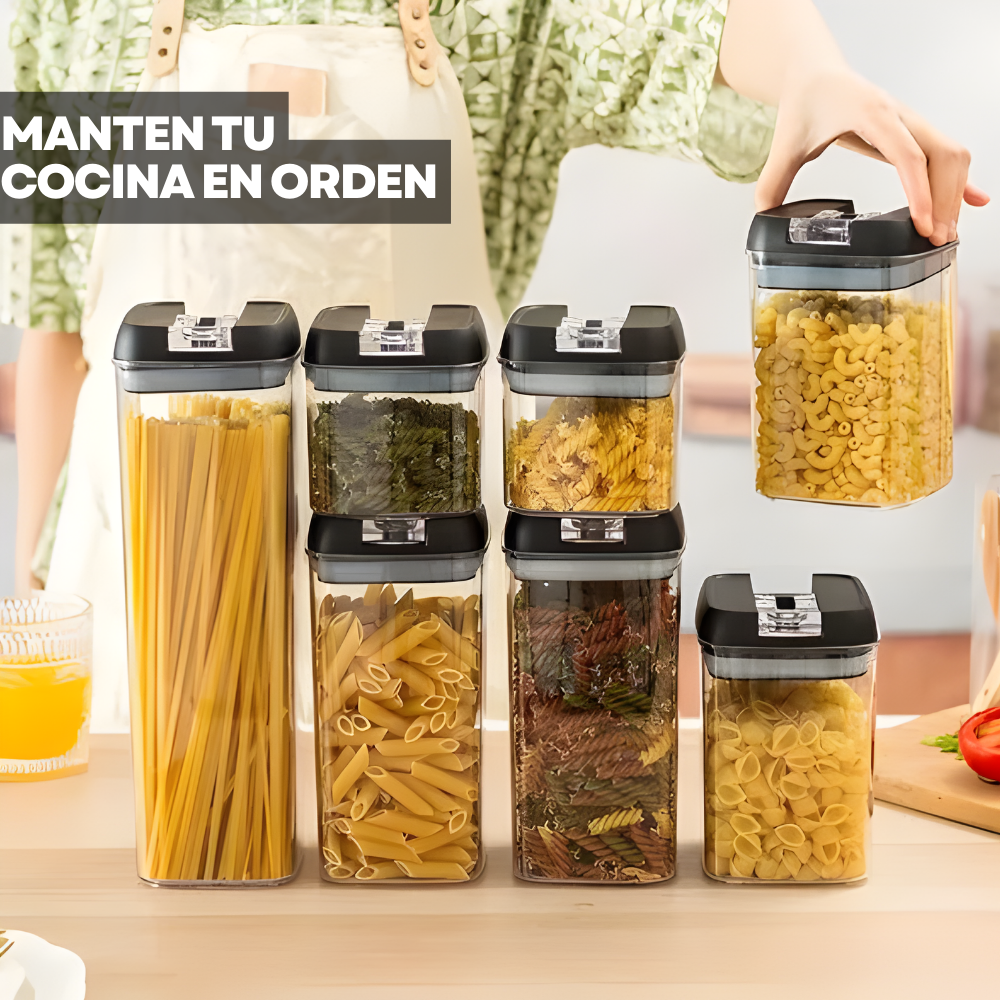 Set de 7 Frascos Herméticos Cocina